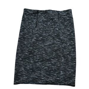 Ann Taylor Black and Gray Pencil Skirt Knee-Length